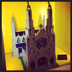 St. Patbrick's Cathedral in the display case.