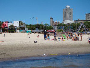 Montevideo is built on the northern bank of the Río de la Plata, and the city features many beaches as well as parks.