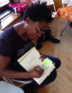 Jacqueline Woodson signs my copy of Brown Girl Dreaming.