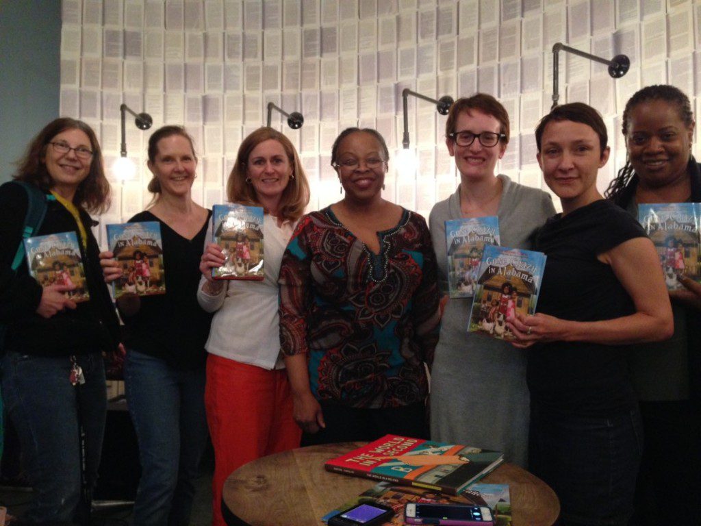 My VCFA professor Rita Williams-Garcia at her book launch party at McNally-Jackson for Gone Crazy in Alabama. Surrounding her are students, alumni, and faculty members, from left, me, Susan Korchak, Katie Bartlett, Rita, Maggie Lehrman, Mariana Baer, and Coe Booth.