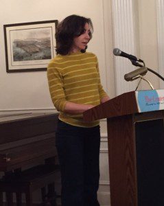 PEN Translation Committee co-chair Allison Markin Powell introduced the panel at the Center for Fiction.