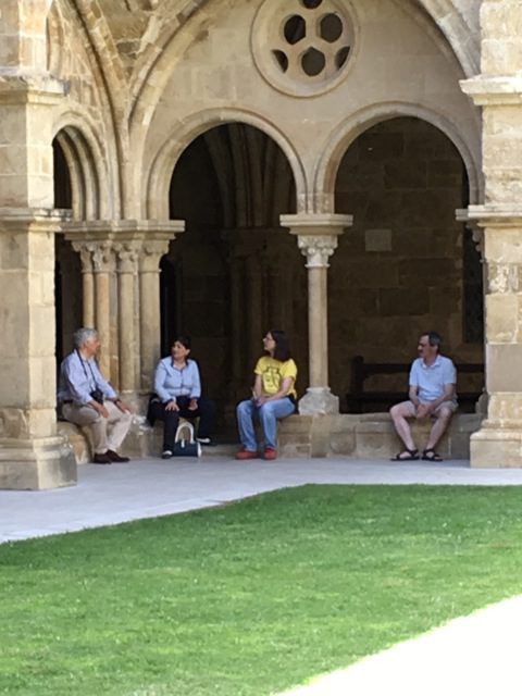 At the cloister with Raimundo, Henriqueta, and Richard. Photo by Sandra Nickel.